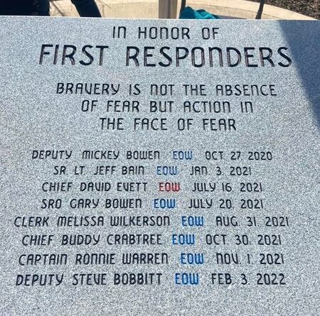 Fallen Local First Responders Names Added to Memorial